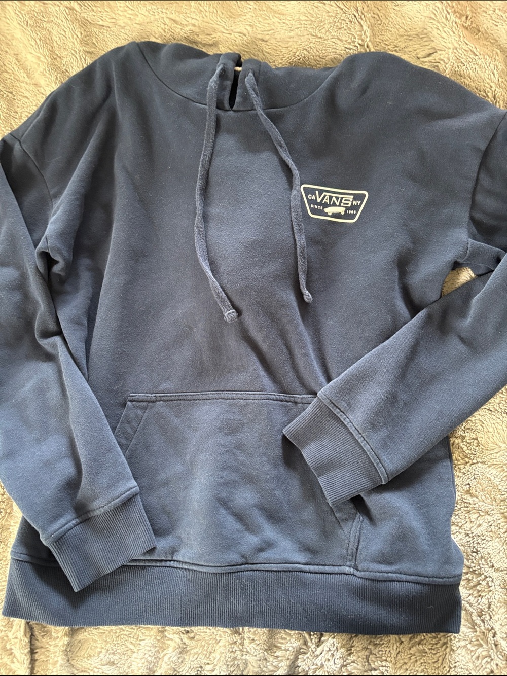 Vans Navy Blue Pullover Hoodie with Logo Patch